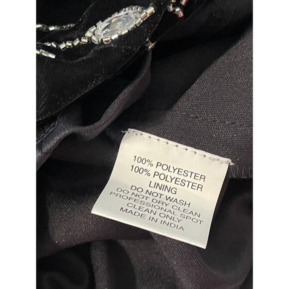 Mac Duggal NWT Size 0 LBD Style 93811 Black Long Sleeve Embellished Mini Dress - Picture 8 of 11